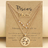 3Pcs Zodiac Necklace Sets