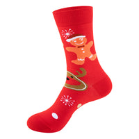 Snowman Santa Claus Cartoon Christmas Socks